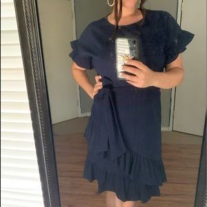 Michael Kors Navy Flutter Dress